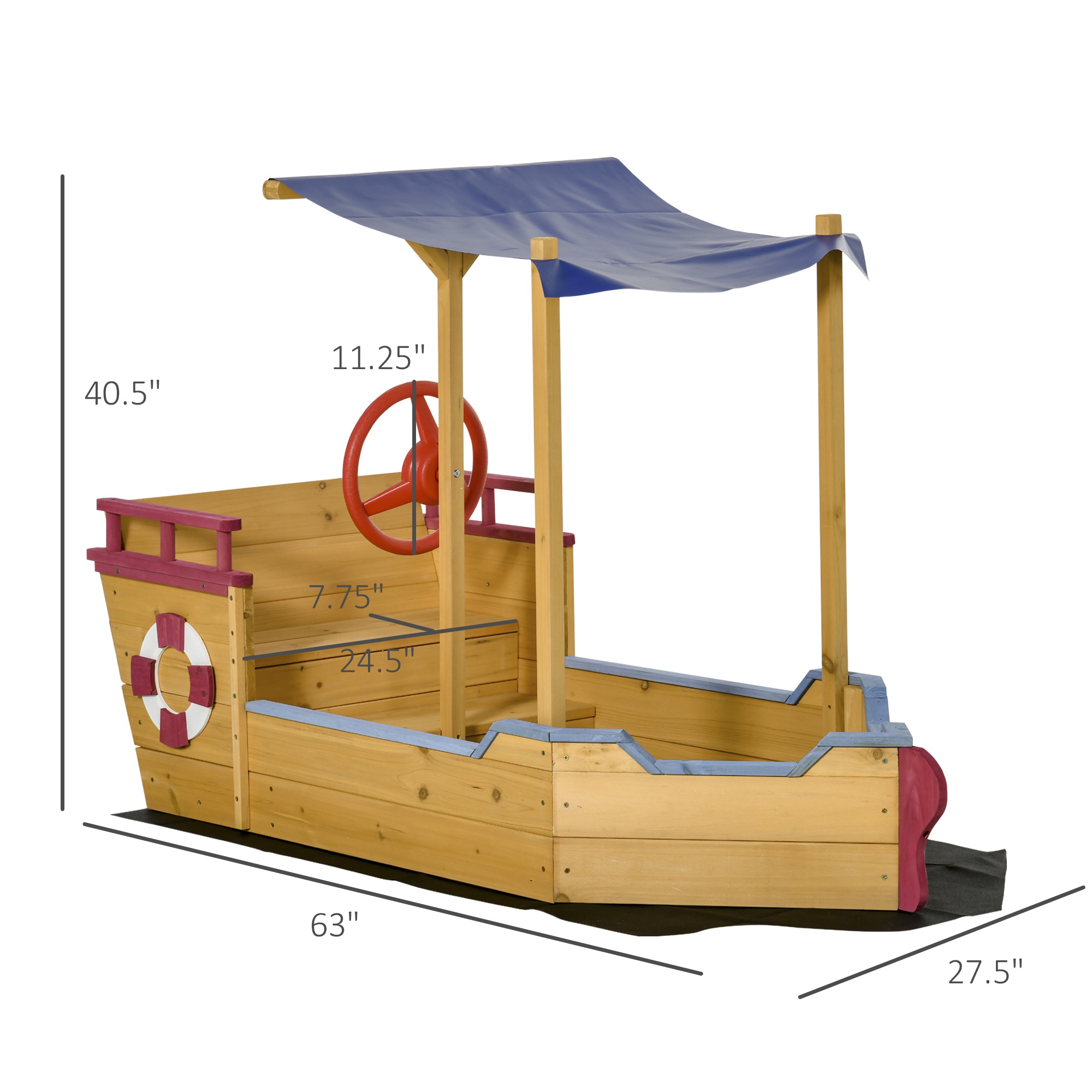 Wooden Kids Sandbox, picture 2 of 4