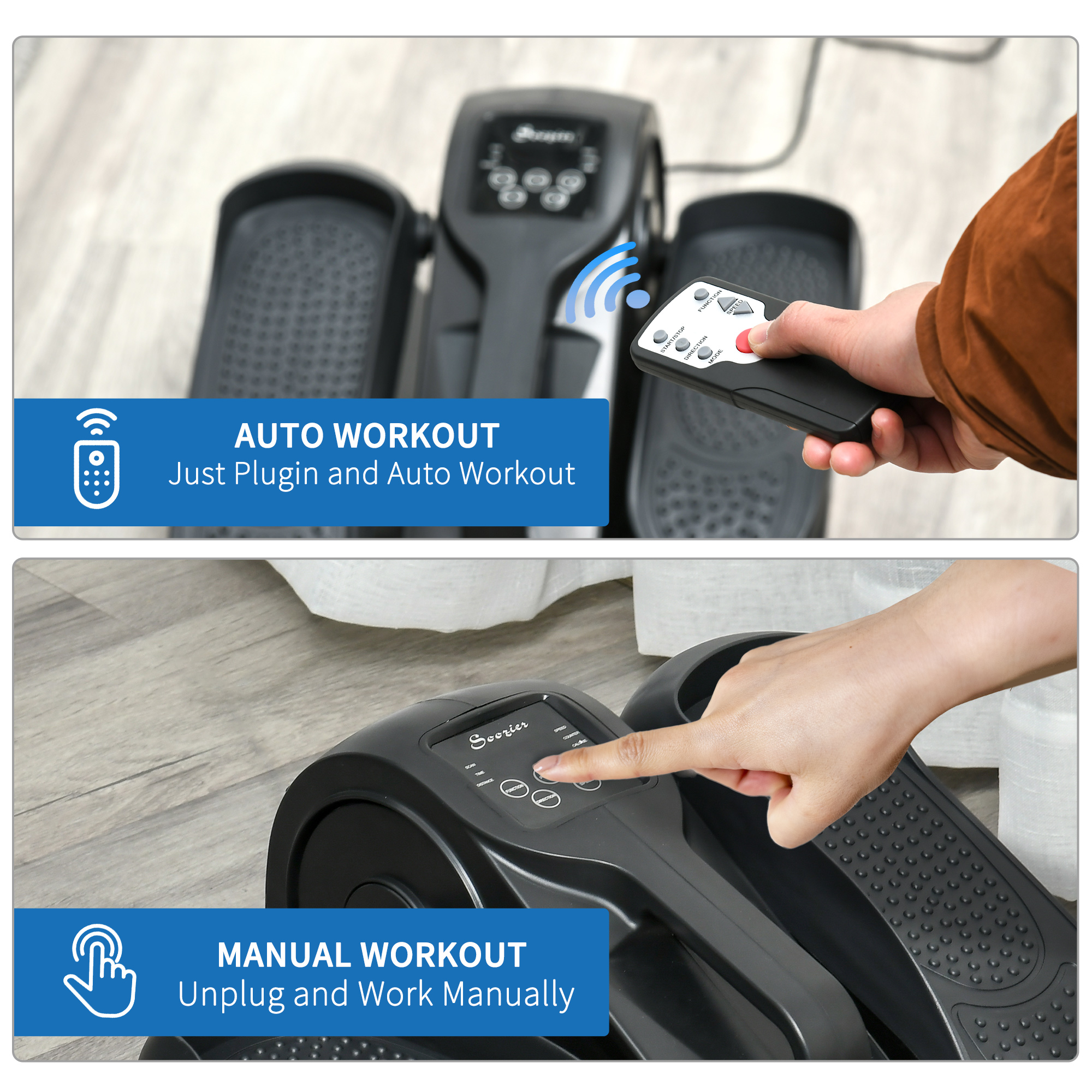 Foot Pedal Exerciser Mini Rehabilitation Bike W/ Adjustable Speed, LCD Display_voghion.com
