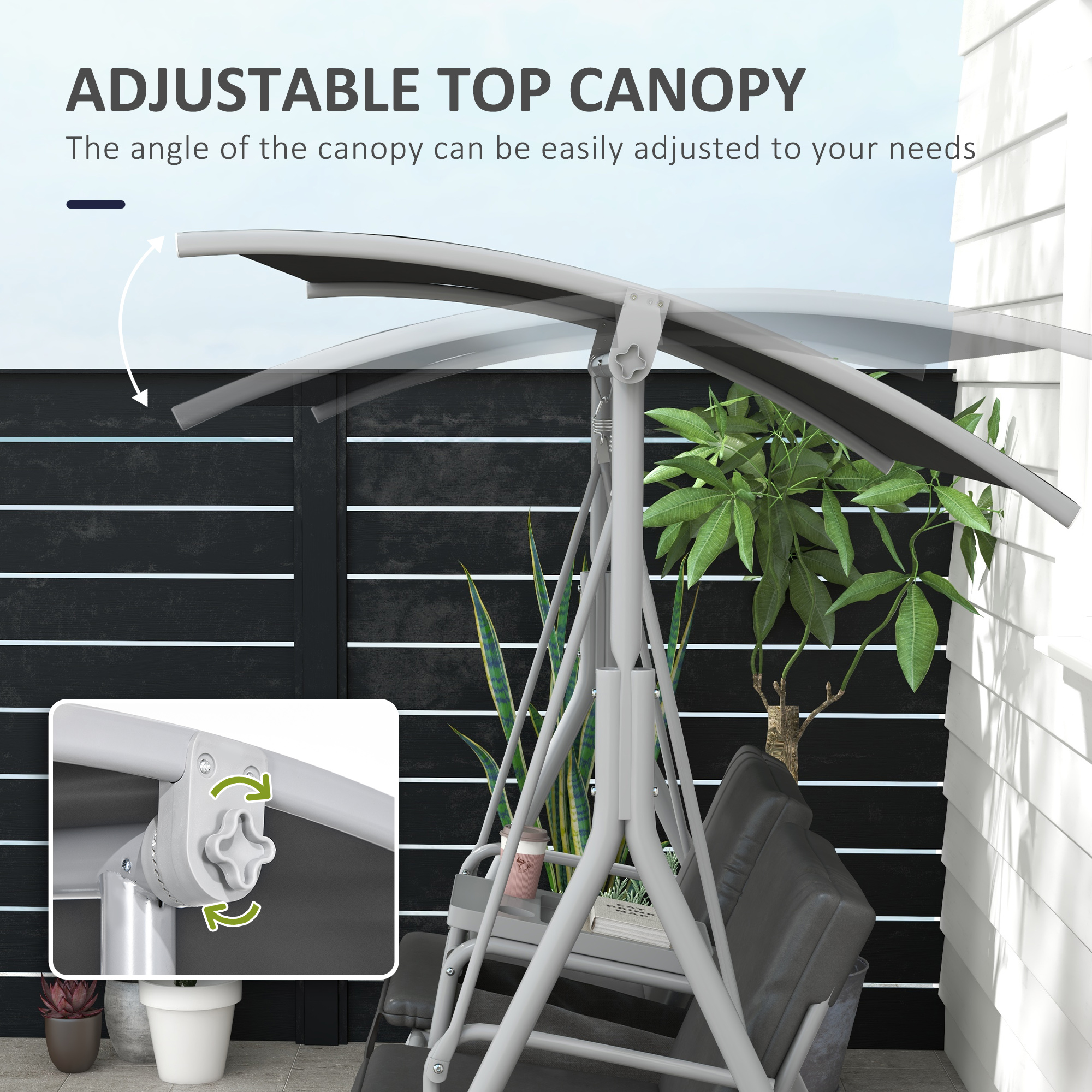Canopy Porch Swing with Table, picture 3 of 4