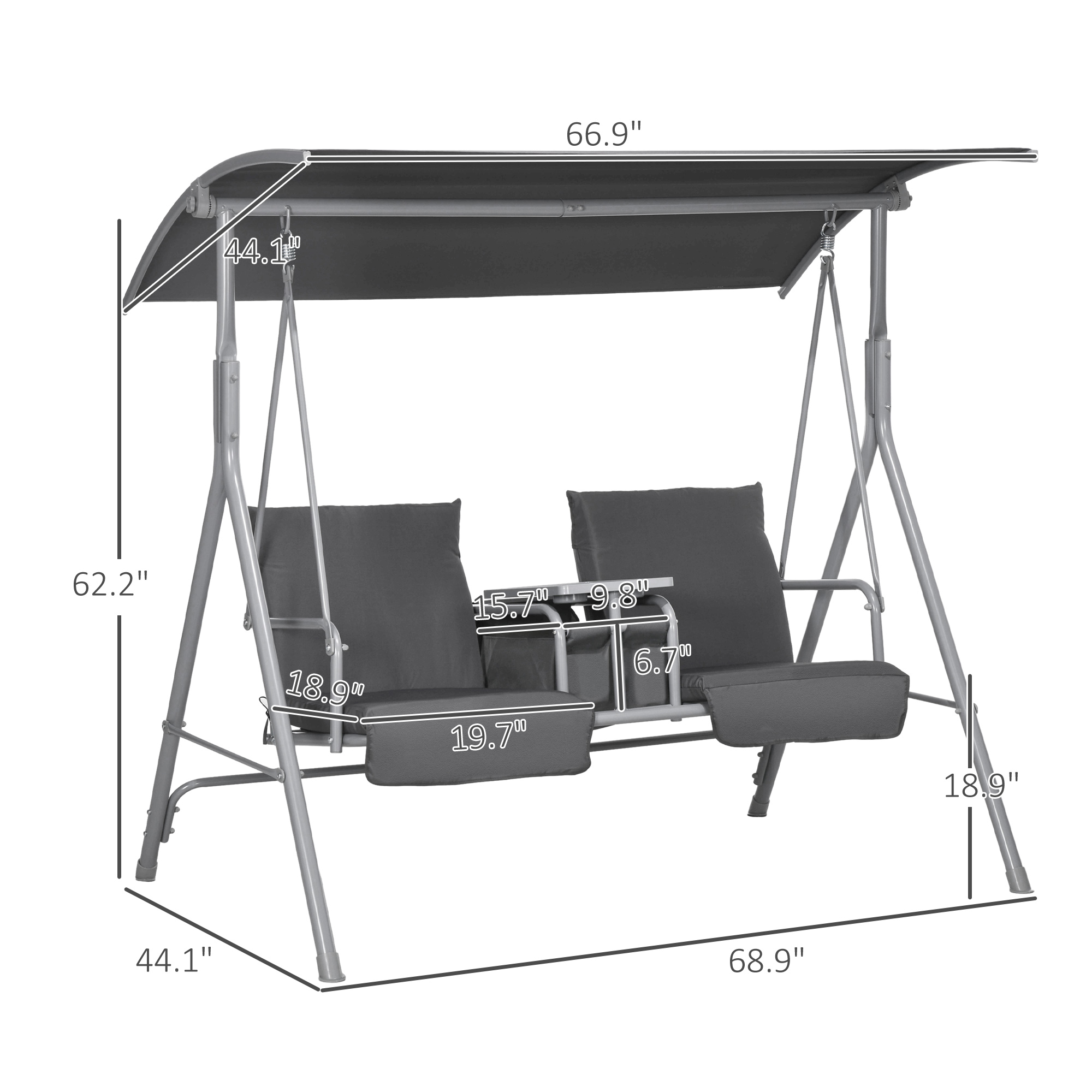 Canopy Porch Swing with Table, picture 2 of 4