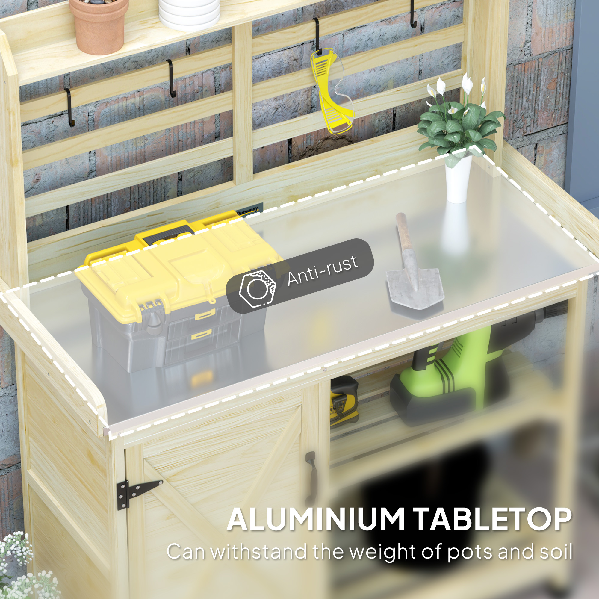 Wooden Potting Bench, picture 3 of 4