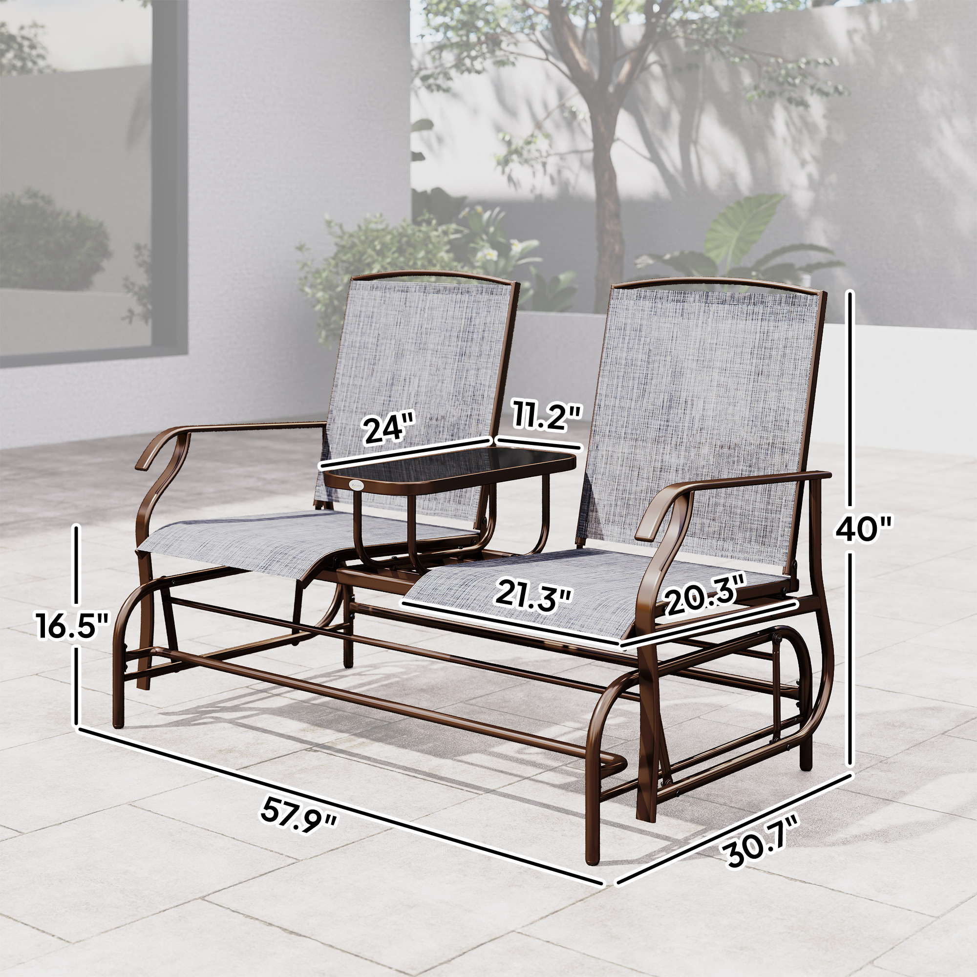 Outdoor Glider Swing with Coffee Table, picture 5 of 5