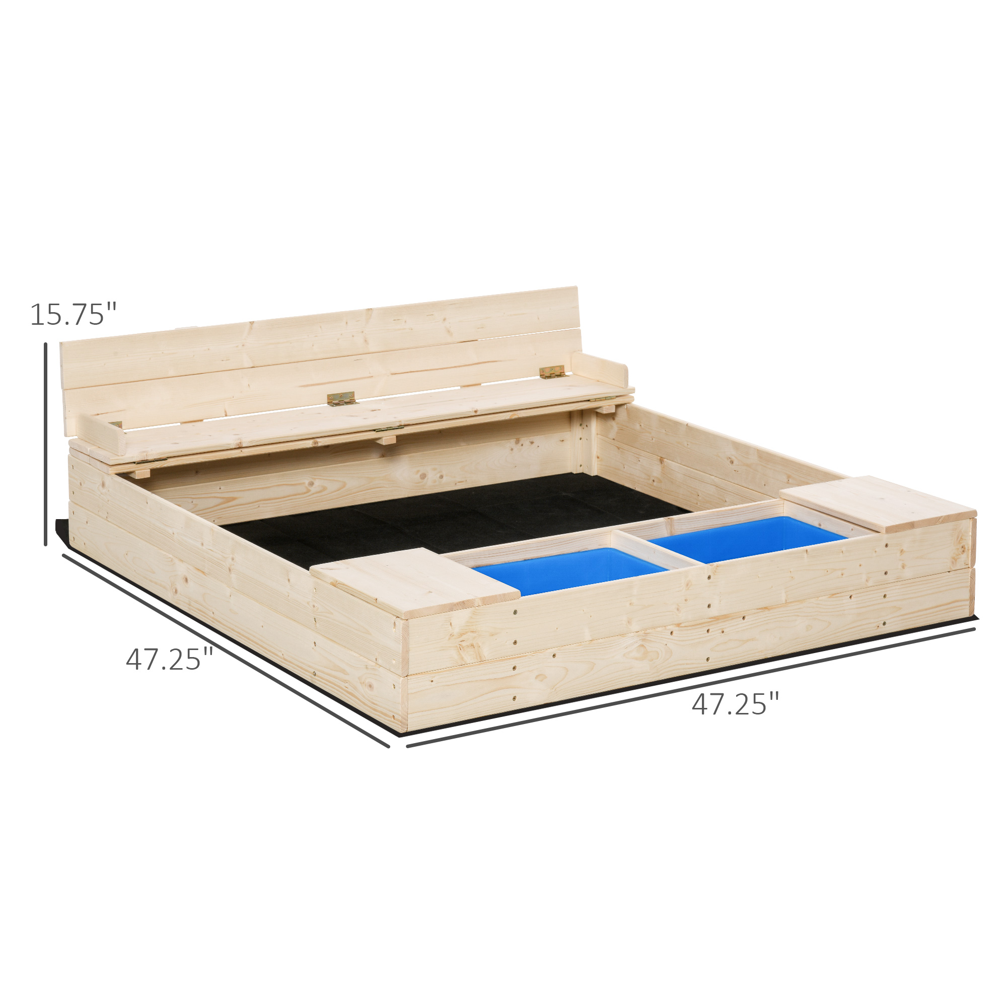 Wooden Sandbox with Bench, picture 3 of 4
