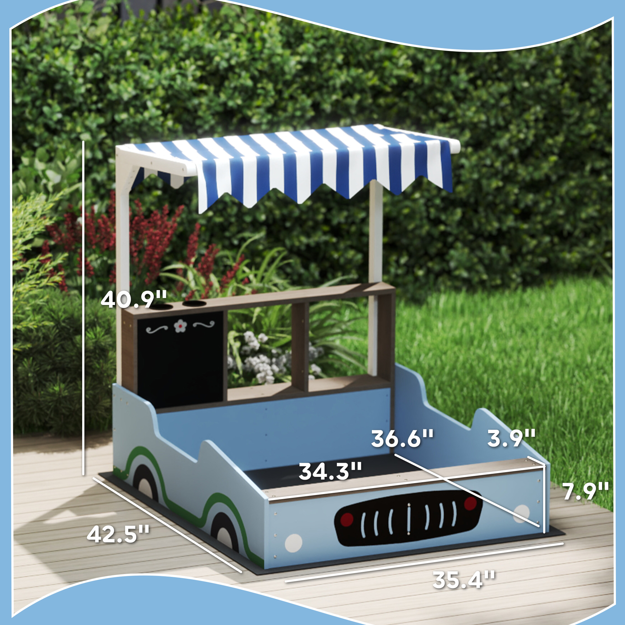 Wooden Kids Sandbox with Canopy, picture 3 of 4