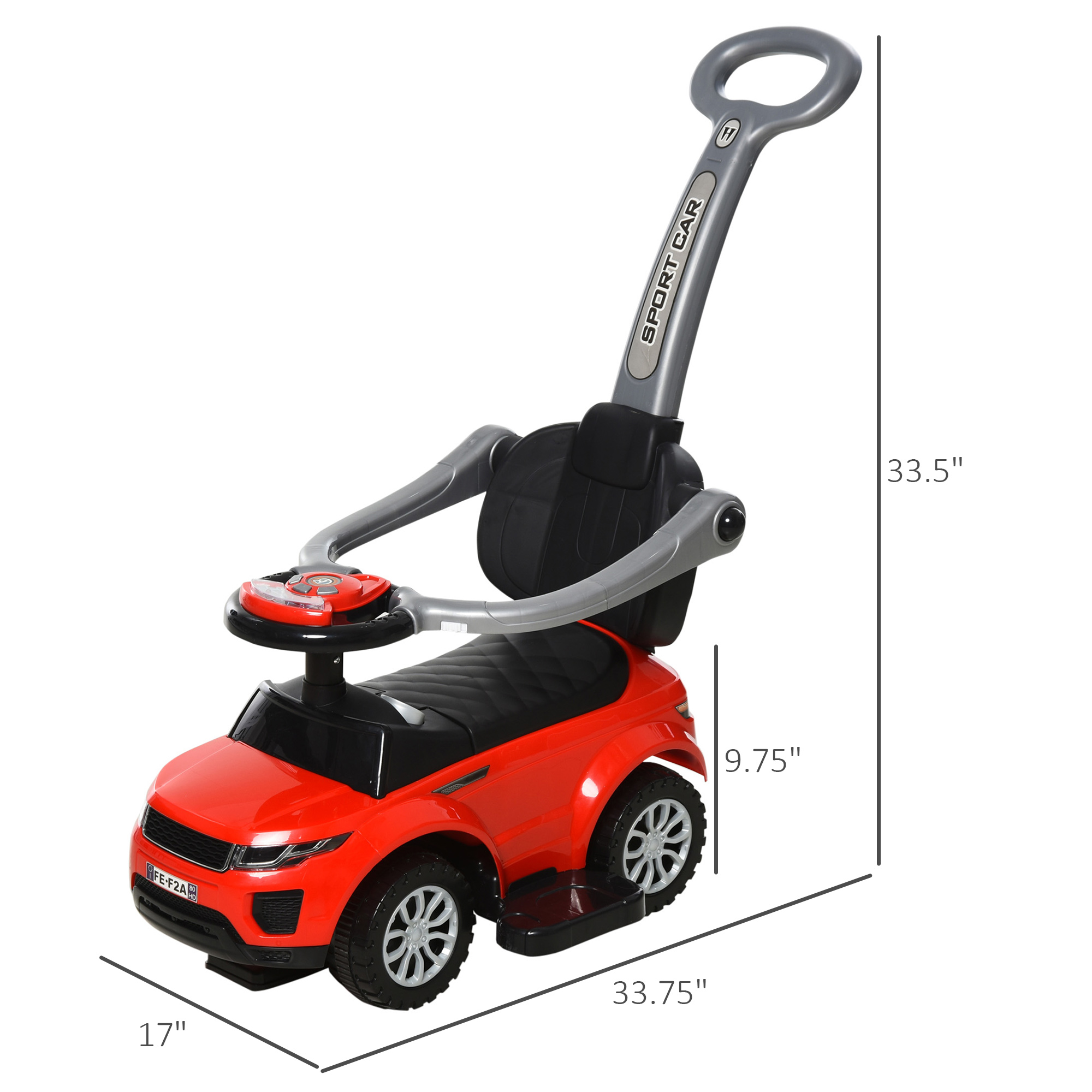 Voitures à pousser 2 en 1 pour les tout-petits, voiture coulissante avec klaxon – Image 4