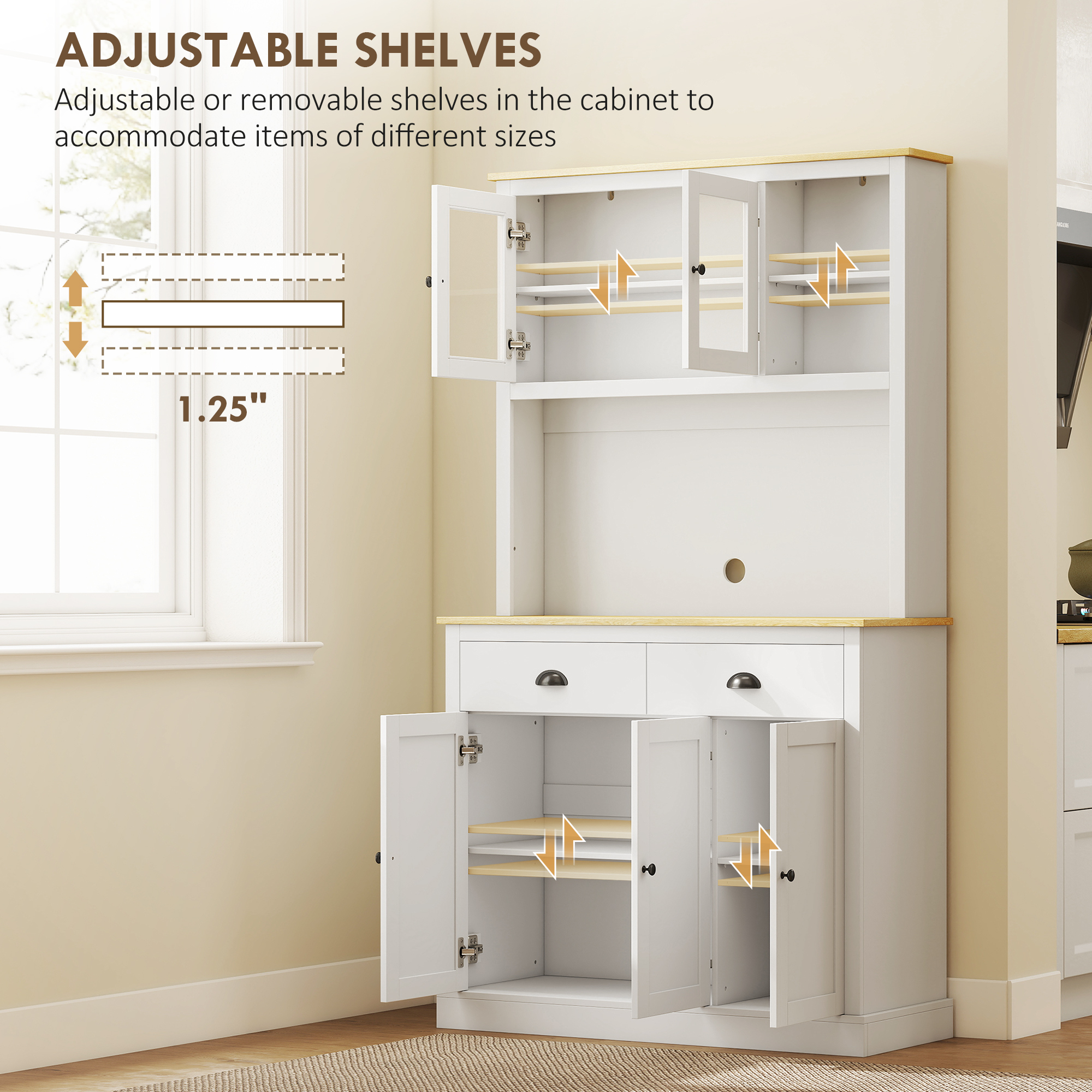 Freestanding Kitchen Pantry Cabinet, picture 2 of 4