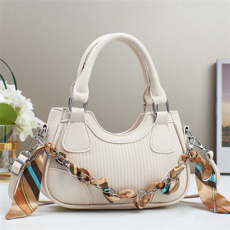 Elegant Braided Chain Handbag - Luxury Handmade Women's Crossbody Bag High-End Shoulder Bag With Polyester Lining