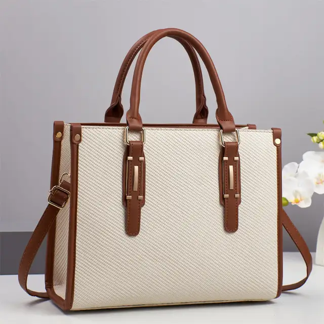 Exquisite Luxury Designer Bag Women's Tote Shoulder Bags PU Leather Nylon Lining Open Closure Chain Stylish Trendy Beige - Shop at LoveMi