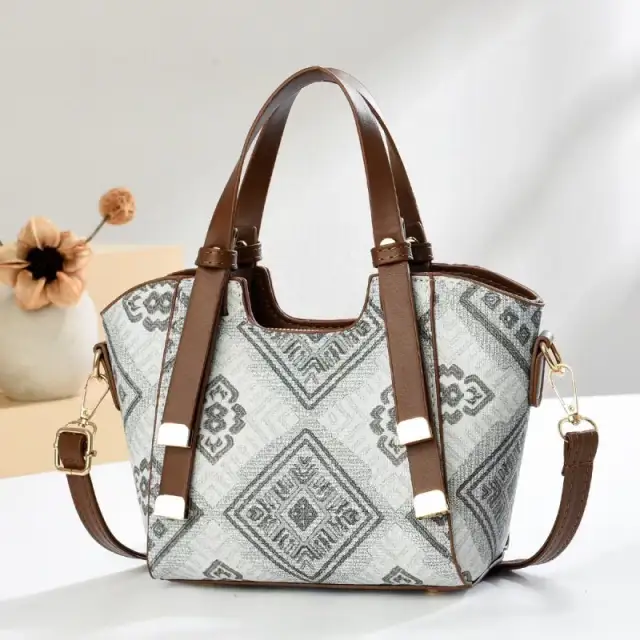 New Model Monogram Boston Pillow Bag Women Sacs Main Pour Femmes Crossbody Bag Jacquard Embroidery Handbags For Women Luxury Gray - Shop at LoveMi