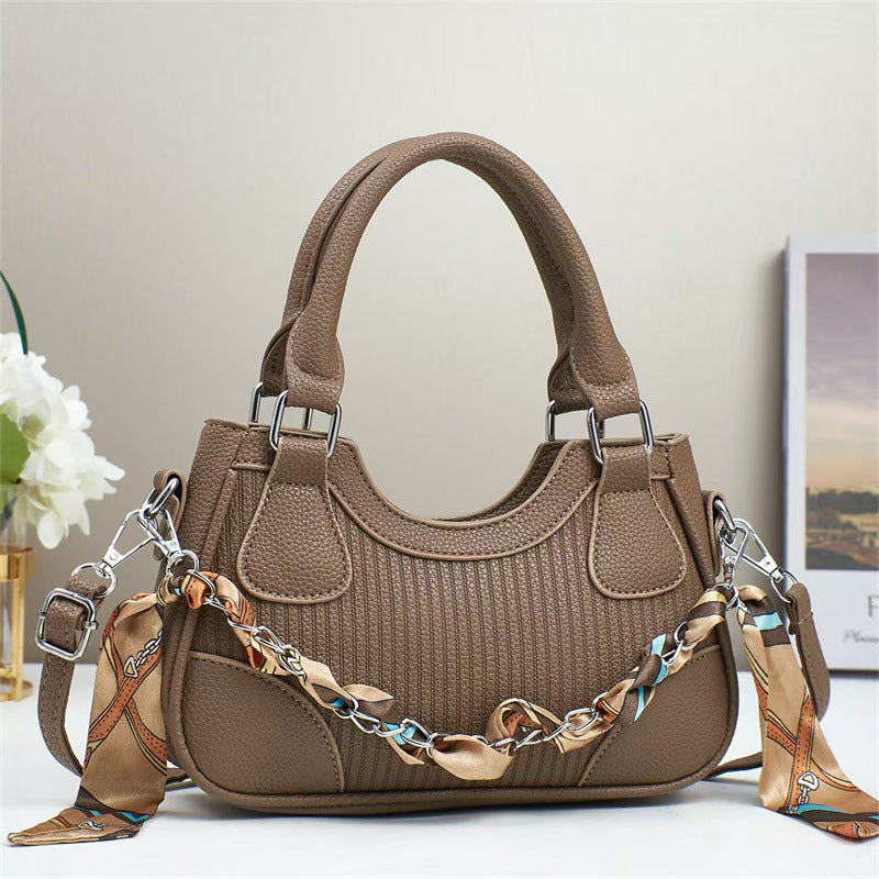 Elegant Braided Chain Handbag - Luxury Handmade Women's Crossbody Bag High-End Shoulder Bag With Polyester Lining