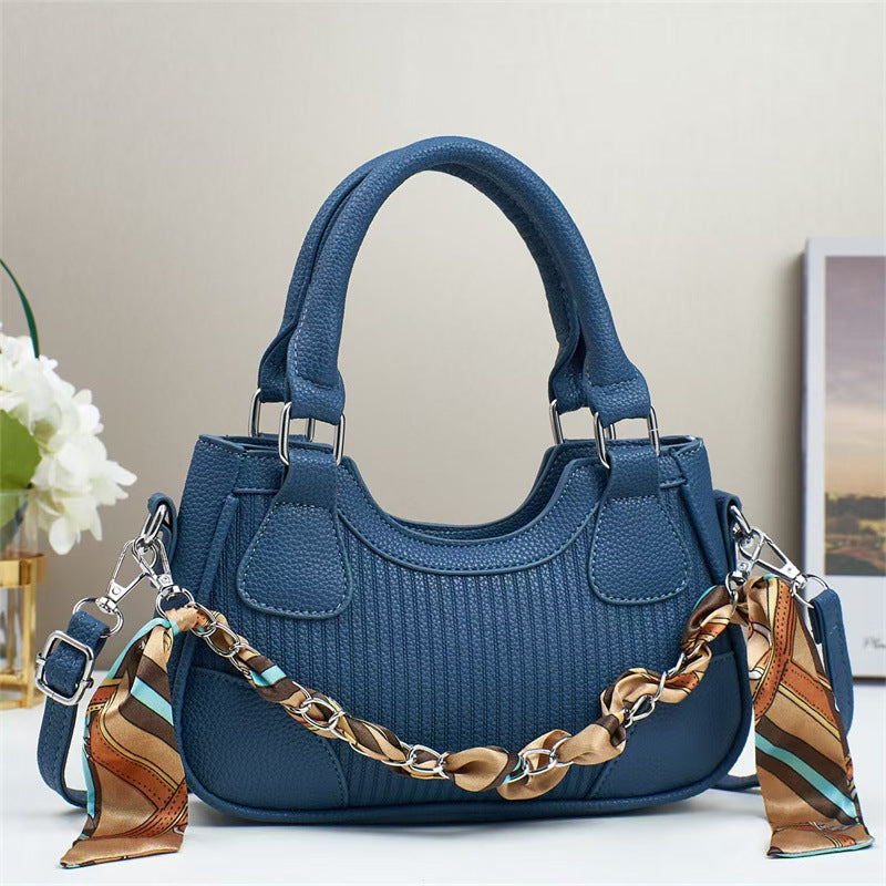 Elegant Braided Chain Handbag - Luxury Handmade Women's Crossbody Bag High-End Shoulder Bag With Polyester Lining