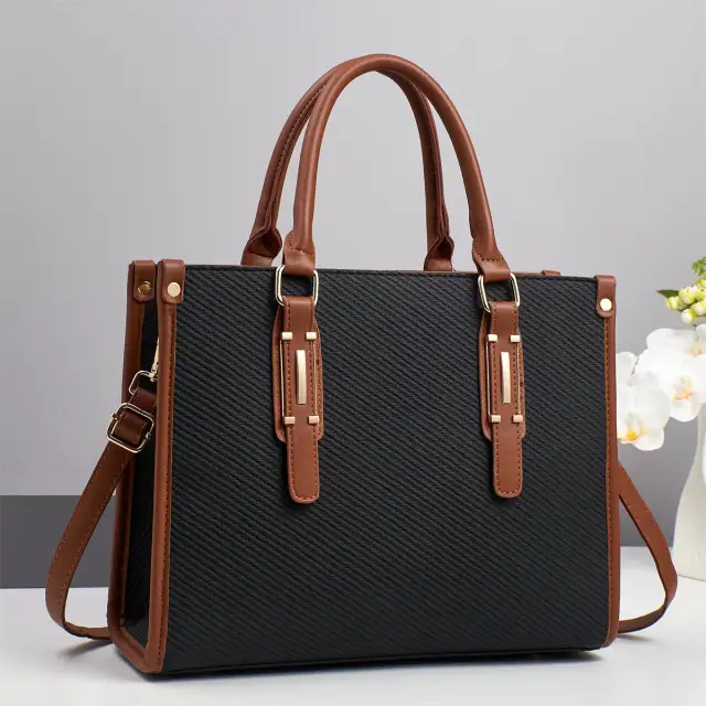 Exquisite Luxury Designer Bag Women's Tote Shoulder Bags PU Leather Nylon Lining Open Closure Chain Stylish Trendy Black - Shop at LoveMi