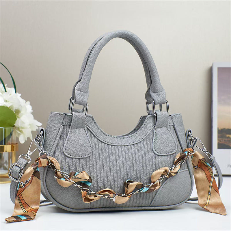 Elegant Braided Chain Handbag - Luxury Handmade Women's Crossbody Bag High-End Shoulder Bag With Polyester Lining