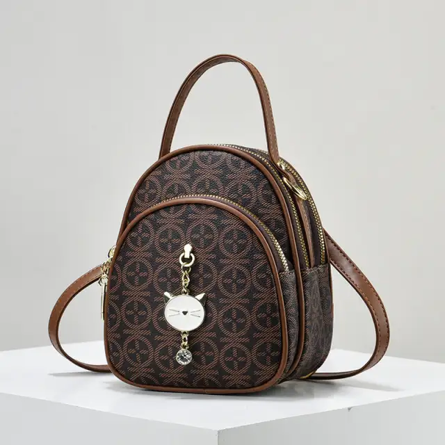 Retro Vintage Bag Women's Leather Handbag Retro Style Zipper Closure Latest Fashion Ladies Accessory Brown - Shop at LoveMi