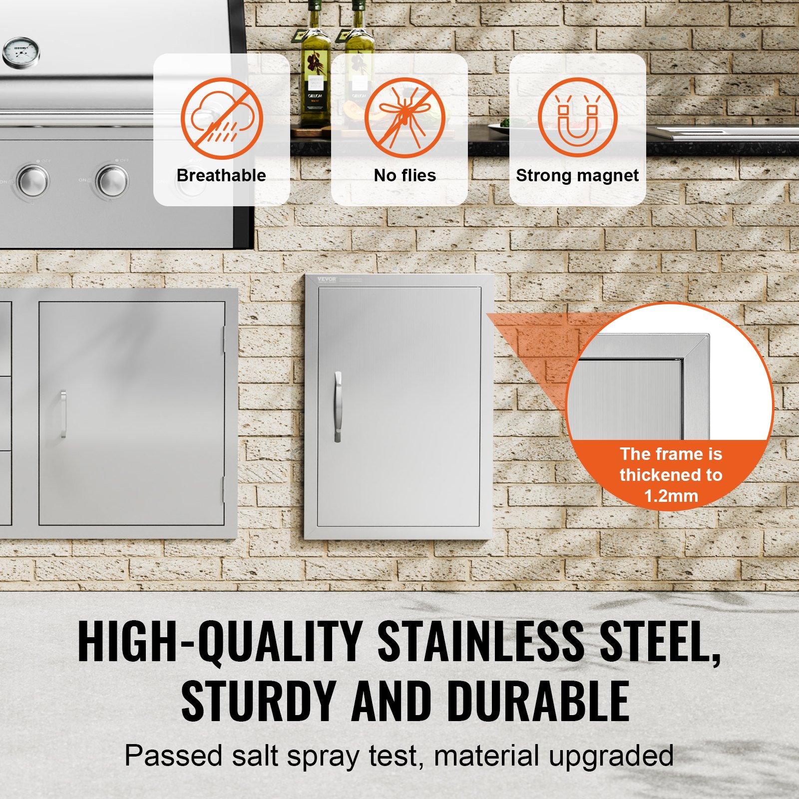 BBQ Access Door, 432x610 Mm Single Outdoor Kitchen Stainless Steel Flush Mount — image 3