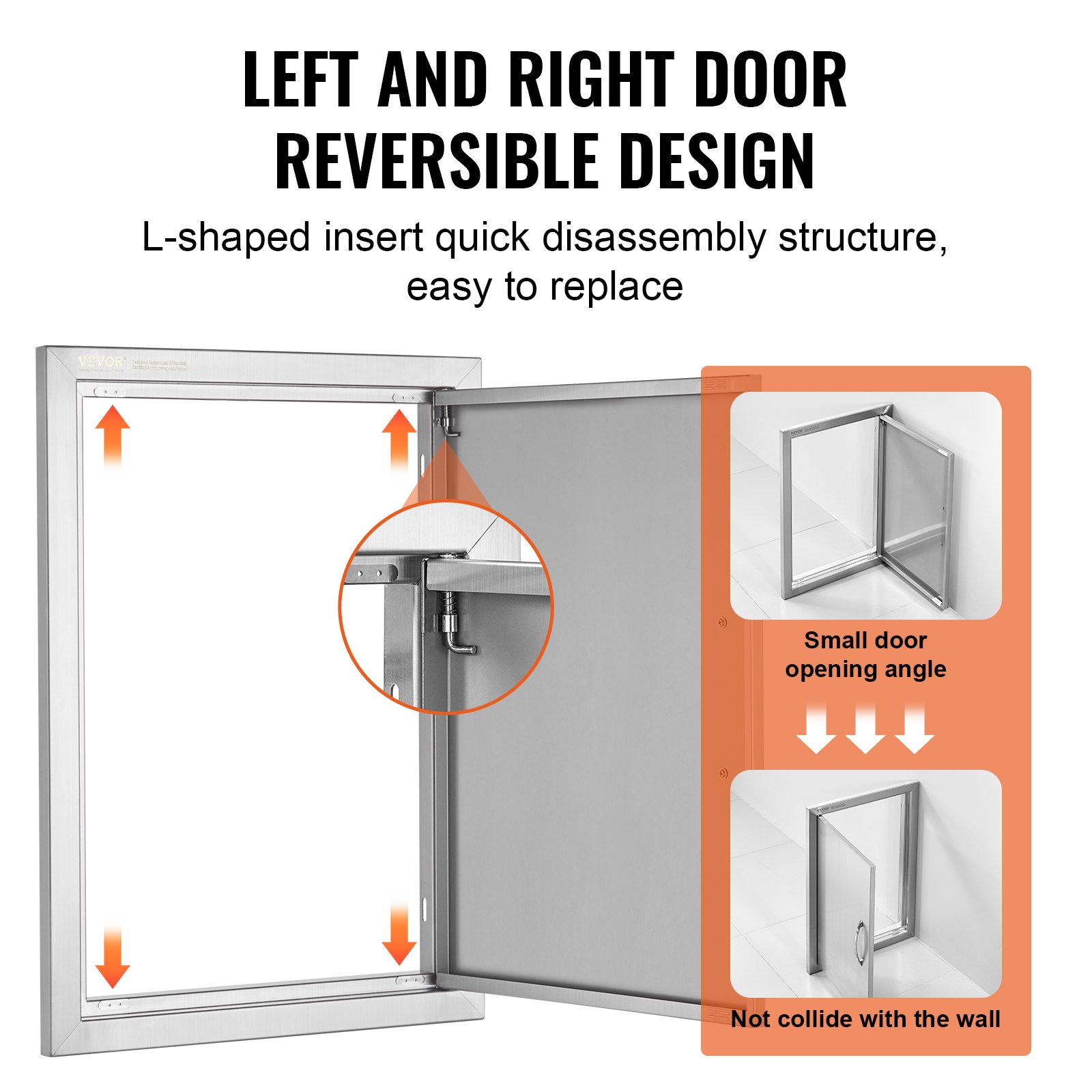 BBQ Access Door, 432x610 Mm Single Outdoor Kitchen Stainless Steel Flush Mount — image 4