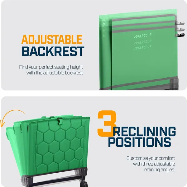 Alpcour Folding Reclining Stadium Seat With Back Support For Bleachers