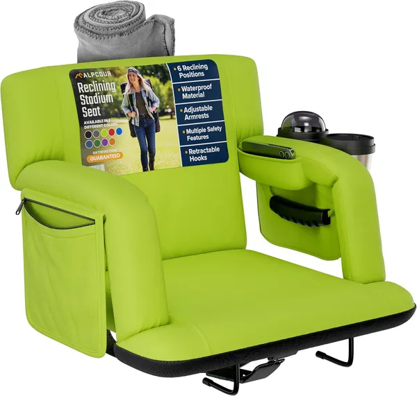 Alpcour Premium Reclining Stadium Seat For Bleachers With Back Support