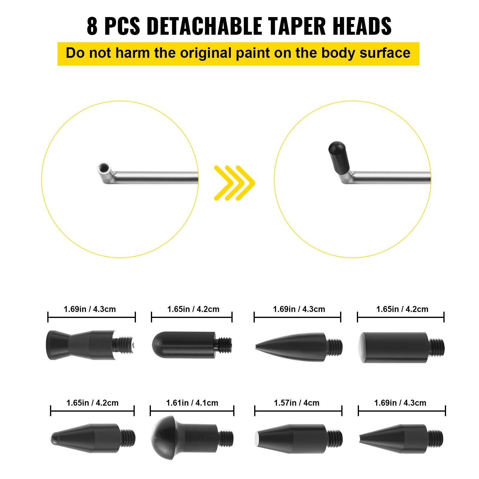Rods Dent Removal Kit, 13 Pcs Paintless Repair Tool, 5 Stainless Steel 8 Tapper — image 3