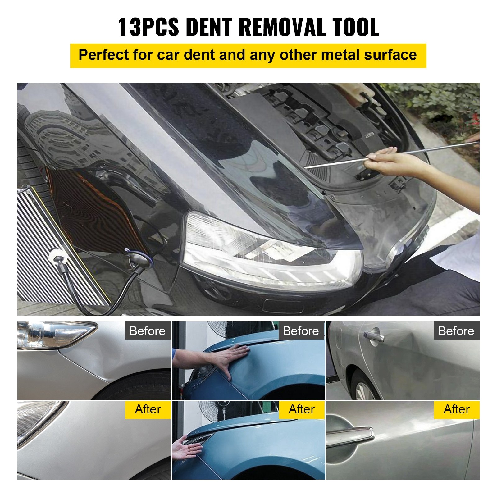 Rods Dent Removal Kit, 13 Pcs Paintless Repair Tool, 5 Stainless Steel 8 Tapper — image 5