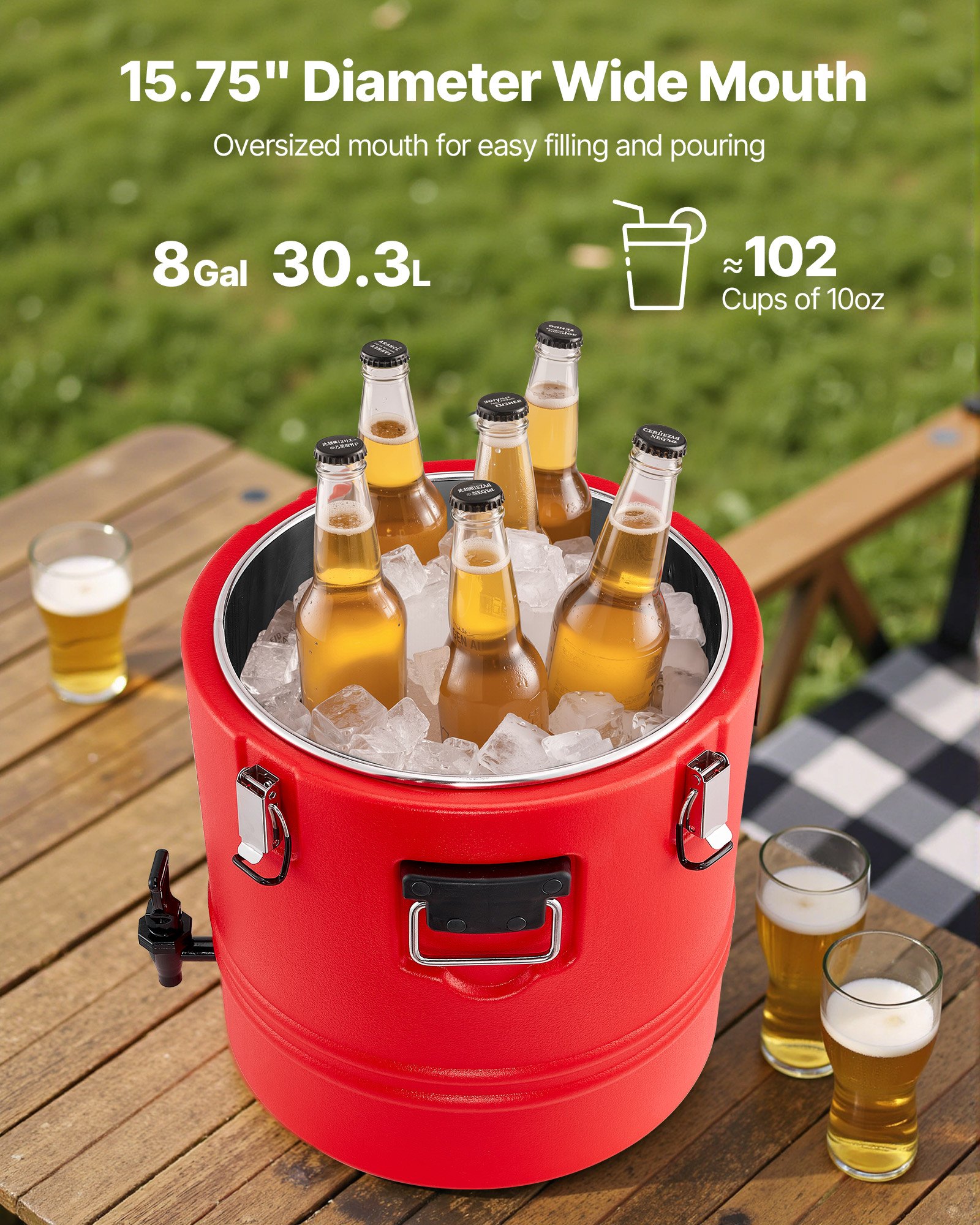 Insulated Beverage Dispenser, 8 Gal/30.3L Thermal And Cold Drink Server — image 5