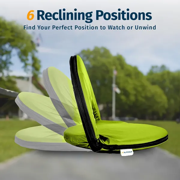 Alpcour Reclining Stadium Seat - Waterproof, 6-Position Comfort For Outdoor Use