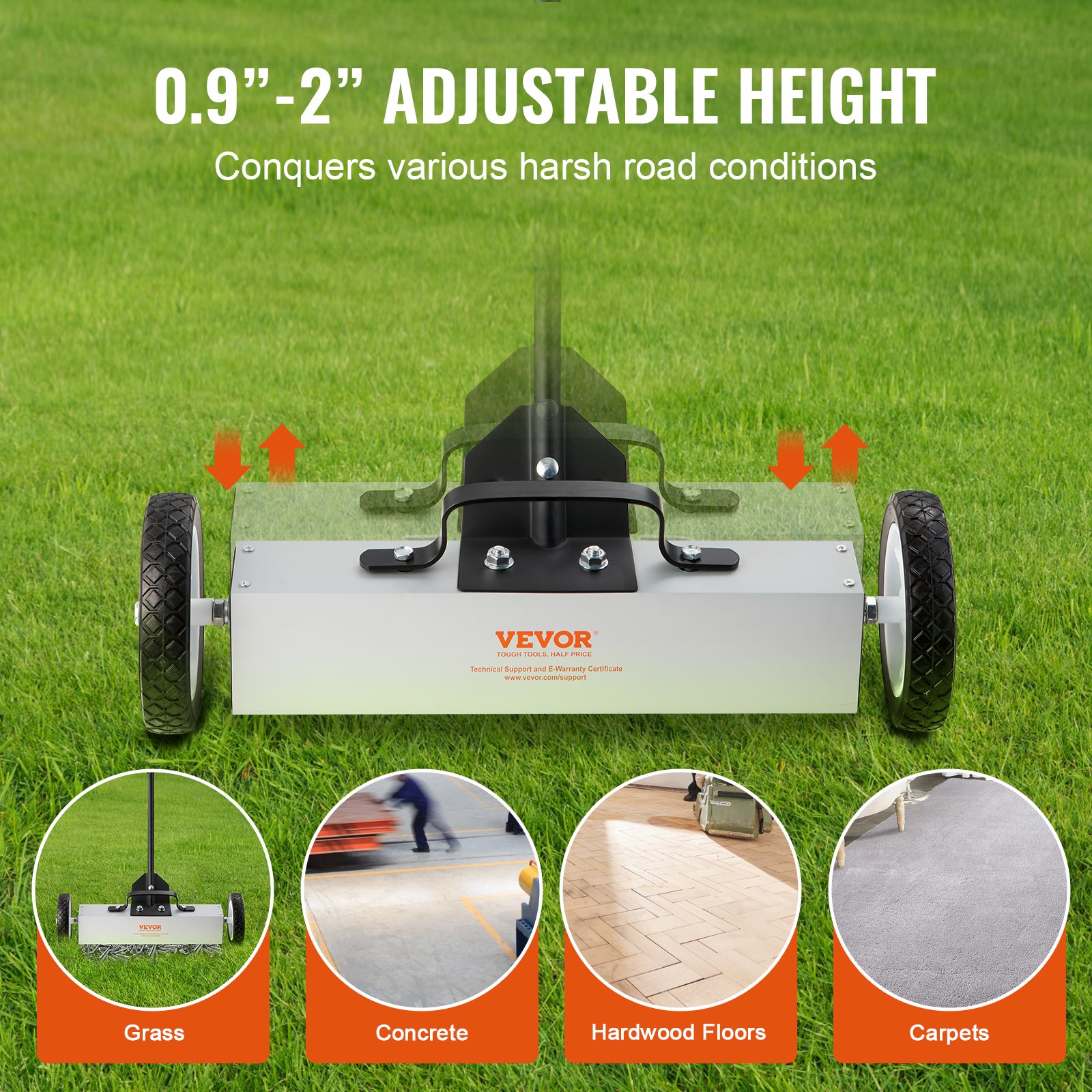 20.4 Kg Rolling Magnetic Sweeper With Wheels, Push-Type Pick Up 18-inch Large — image 2
