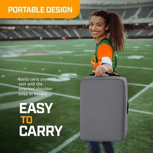 Alpcour Portable Extra Thick Stadium Seat Cushion - 21x 15 Inch Bleacher Cushion With Side Pocket