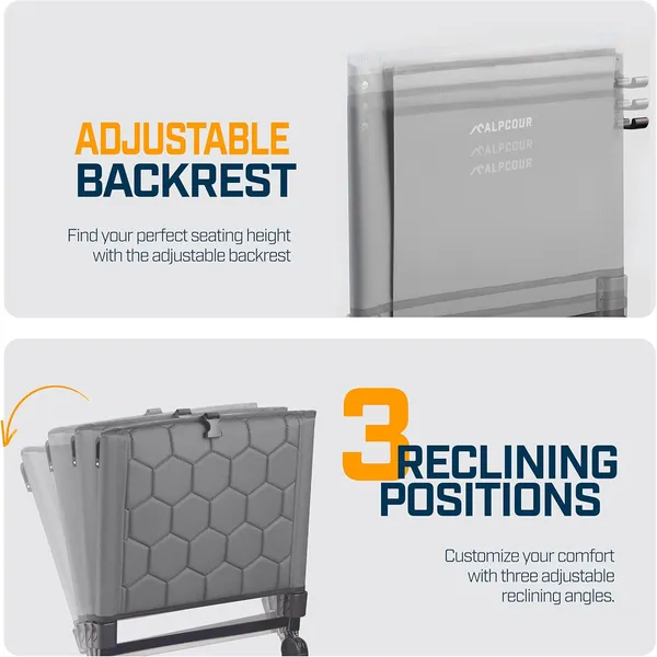 Alpcour Folding Reclining Stadium Seat With Back Support For Bleachers_voghion.com