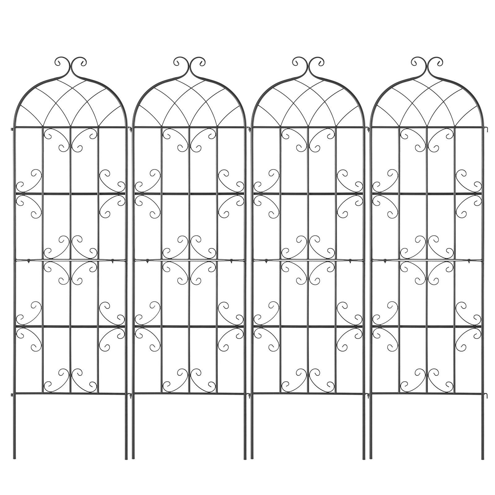 Garden Trellis For Climbing Plants, 71 X 20 In, 4 Packs Rustproof Metal Flower — image 4