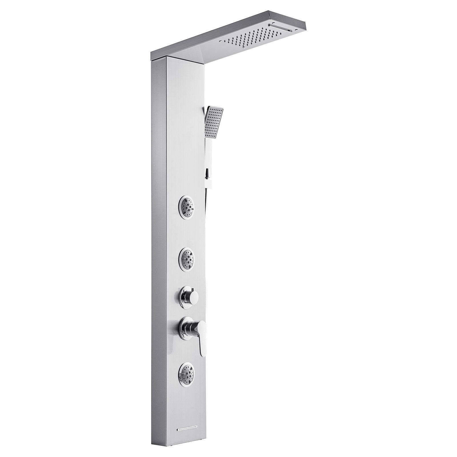 Shower Panel Tower System With Rainfall Waterfall Head, 53 In Brushed Stainless — image 2