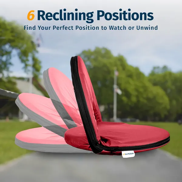 Alpcour Reclining Stadium Seat - Waterproof, 6-Position Comfort For Outdoor Use