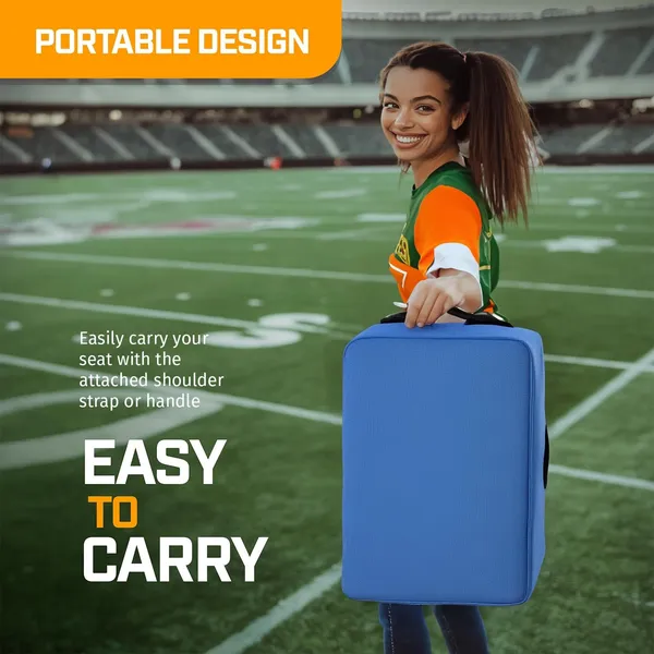 Alpcour Portable Extra Thick Stadium Seat Cushion – 21x 15 Inch Bleacher Cushion With Side Pocket