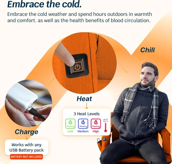 Alpcour Heated Reclining Stadium Seat For Bleachers With Back Support