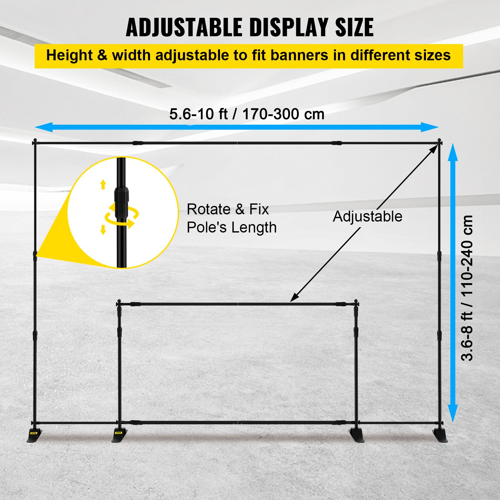 Step And Repeat 243.8 X Cm - 304.8 X Cm Backdrop Banner Stand Adjustable — image 3