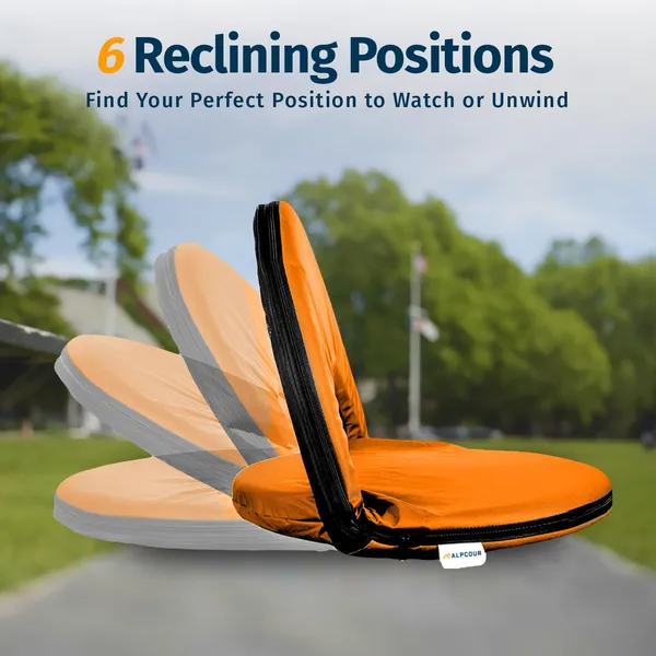 Portable Reclining Stadium Seat – 6-Position Adjustable Backrest for Outdoor Events & Bleacher Comfort