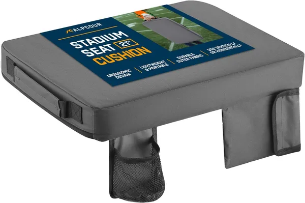 Alpcour Portable Extra Thick Stadium Seat Cushion - 21x 15 Inch Bleacher Cushion With Side Pocket