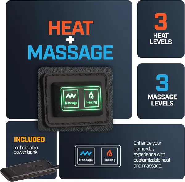 Alpcour Heated Massage Reclining Stadium Seat With Back Support For Bleachers