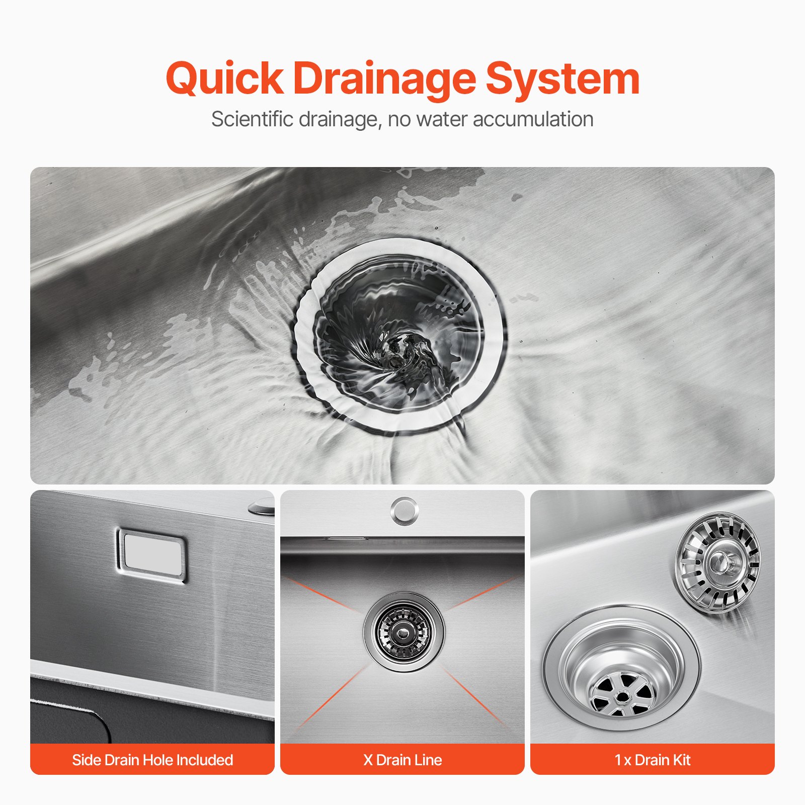 40cm Kitchen Sink Workstation, 304 Stainless Steel Top Mount Sinks, Drop-In — image 3