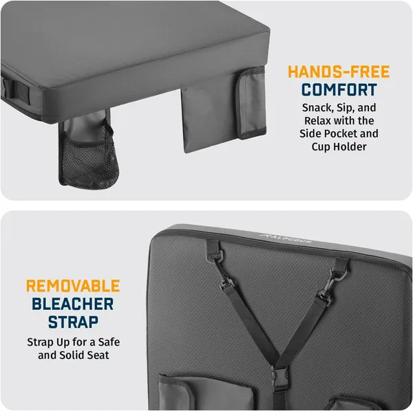 Alpcour Portable Extra Thick Stadium Seat Cushion - 21x 15 Inch Bleacher Cushion With Side Pocket