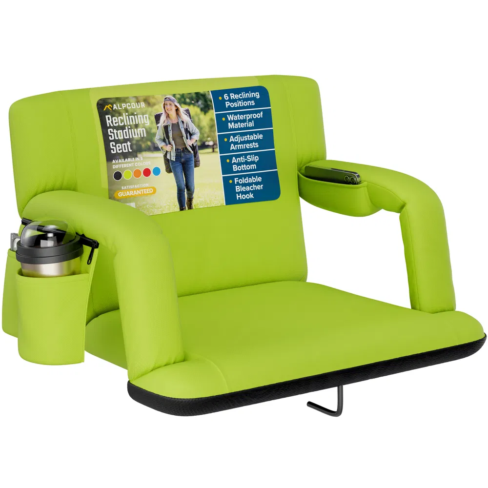 Alpcour Reclining Stadium Seat - Waterproof Foldable Camping Chair With Extra Thick Padding And Wide Back Support image 13