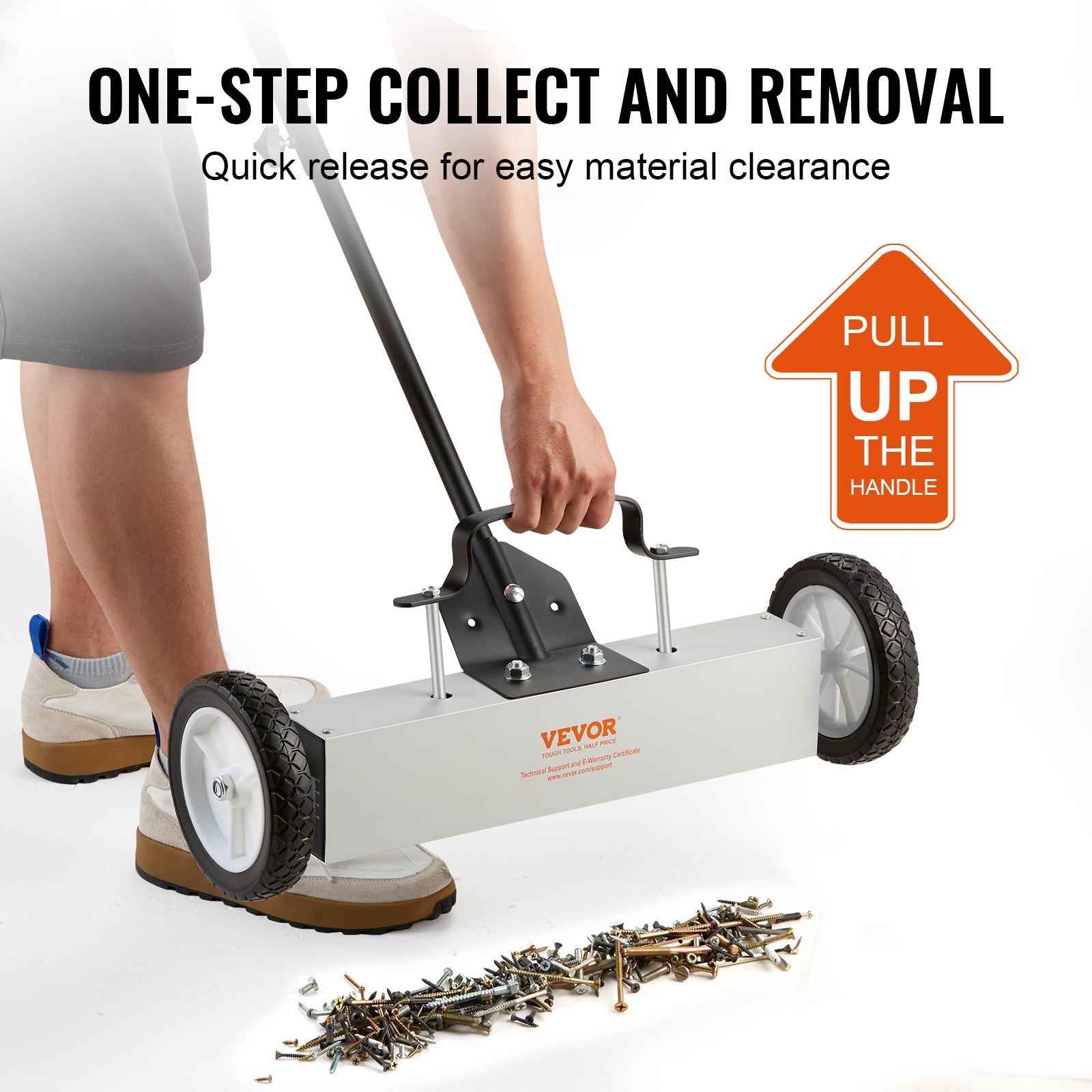 20.4 Kg Rolling Magnetic Sweeper With Wheels, Push-Type Pick Up 18-inch Large — image 4