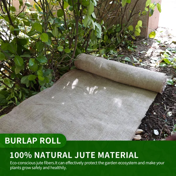 3.3ft*15ft Natural And Eco-friendly, Jute Cloth Roll, Garden Plant Cover, Soil-moisturizing And Weed-control Cloth, Biodegradable And Breathable Mulch