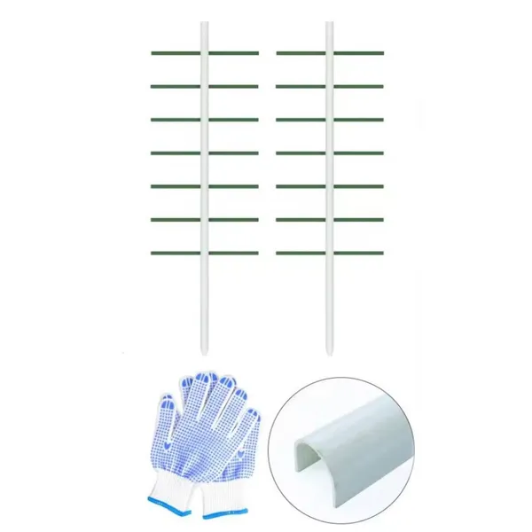 1PC 1.64FT*5FT White U-shaped Tube Climbing Trellis, Garden Flower Stand, Vegetable Climbing Trellis, Balcony And Garden Plant Climbing Trellis