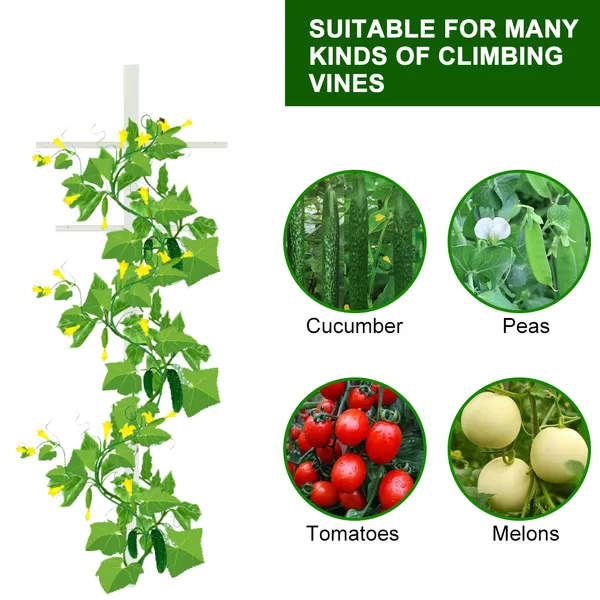 2PC 7FT Hollow T-profile Climbing Trellis, Stable And Durable, Perfect For Climbing Plants, A Modern Garden Decoration.