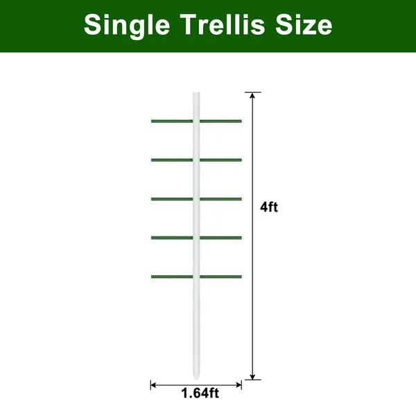 1PC 1.64FT*4FT White Round Tube Climbing Trellis, Outdoor Gardening Stand, Flower And Vegetable Climbing Trellis, Garden And Balcony Climbing Plant Stand