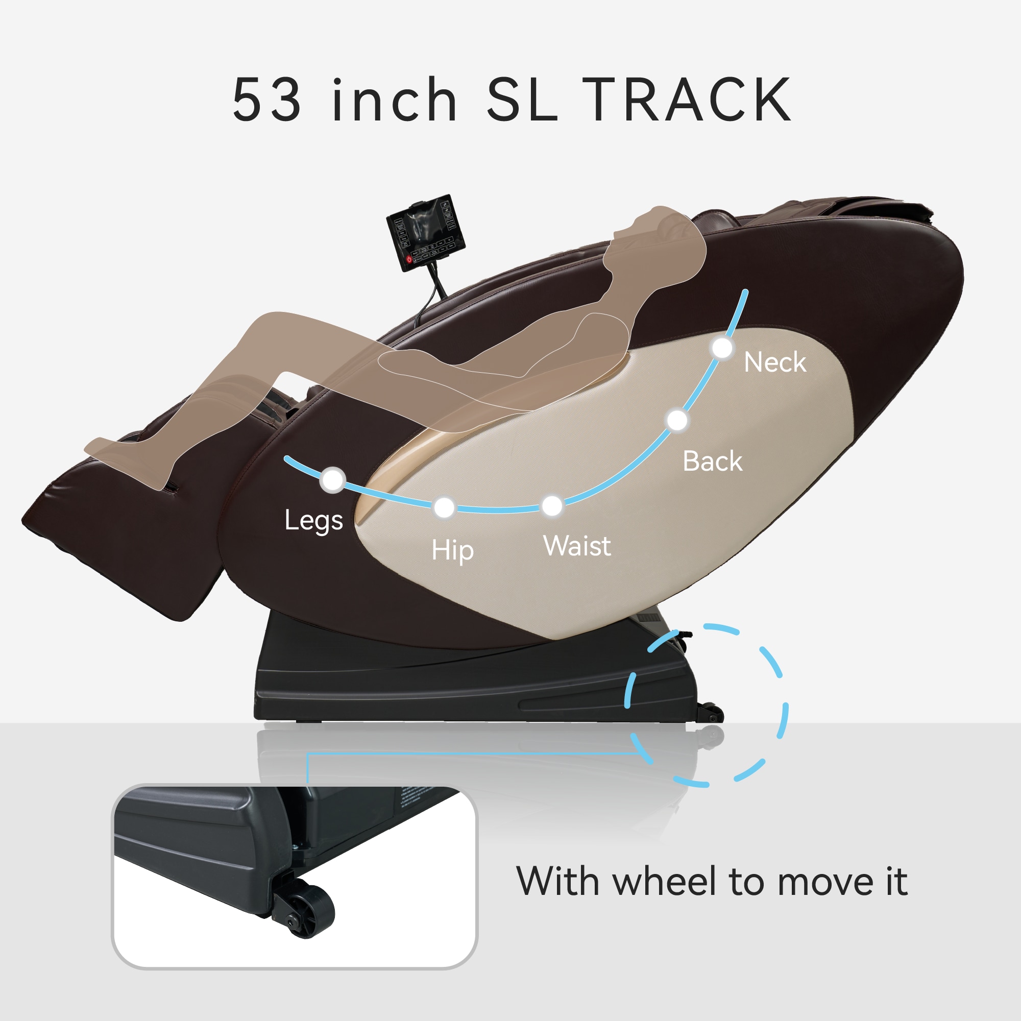 Massage Chairs Full Body Massage Recliner With Foot Roller,Airbag Massage SL Track, Zero Gravity, Bluetooth Speaker,Brown_voghion.com