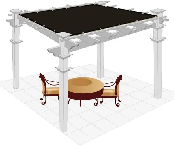 6FT*12FT Black, Ready-made, Snap-on Sunshade Netting For Patios And Terraces Offers Effective Shading, UV Protection, Easy Installation, And Durability.