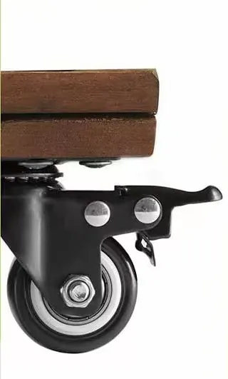 12inch Round Wooden Plant Cart: Natural Beauty, Easy Mobility, Perfect For Gardening