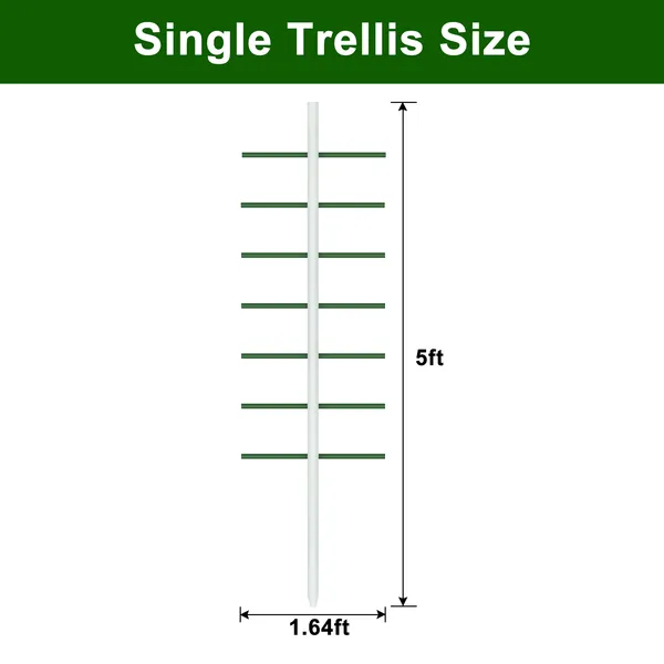 5ft*1.64ft 2PC  White Round Tube Climbing Trellis, Stylish, Simple, Durable, And Creates A Beautiful Space Filled With Greenery.